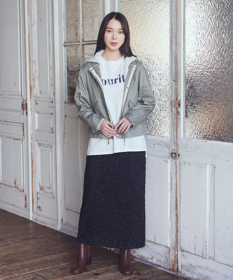 earth music&ecology「ラメニットナロースカート」|タイト|