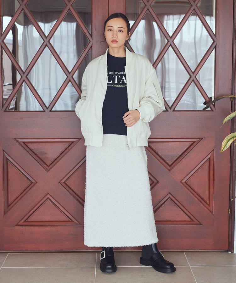 earth music&ecology「ラメニットナロースカート」|タイト|