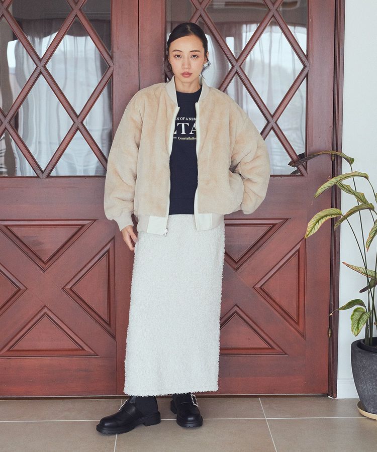 earth music&ecology「ラメニットナロースカート」|タイト|