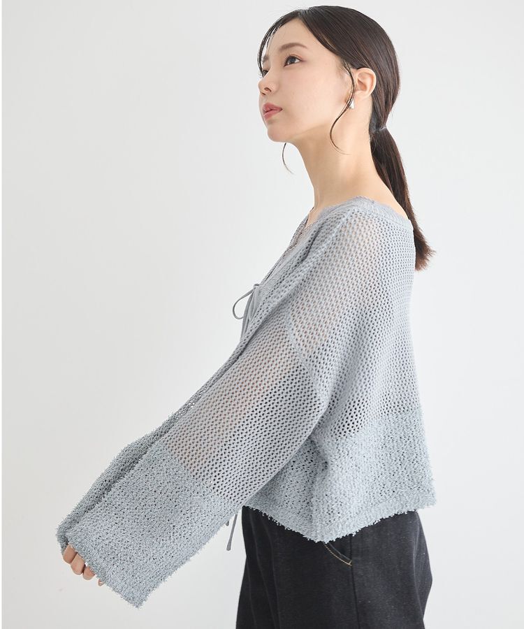 earth music&ecology「カールヤーンメッシュカーディガン」|カーディガン|