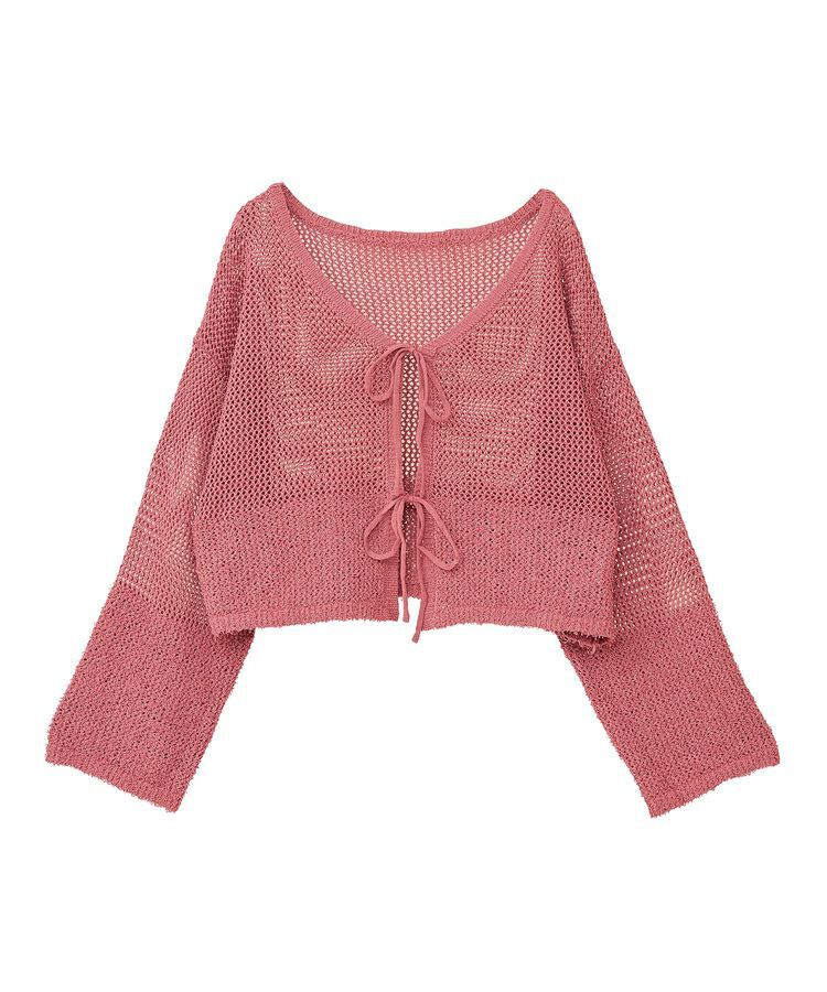 earth music&ecology「カールヤーンメッシュカーディガン」|カーディガン|