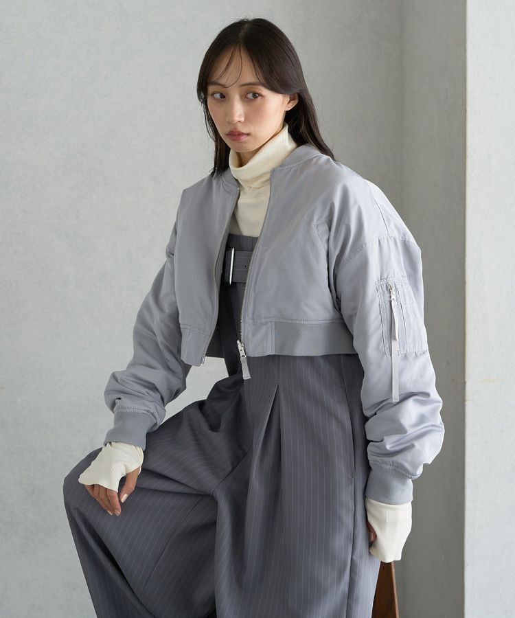 earth music&ecology「ファーリバーシブルショートMA-1」|ブルゾン・スタジャン|