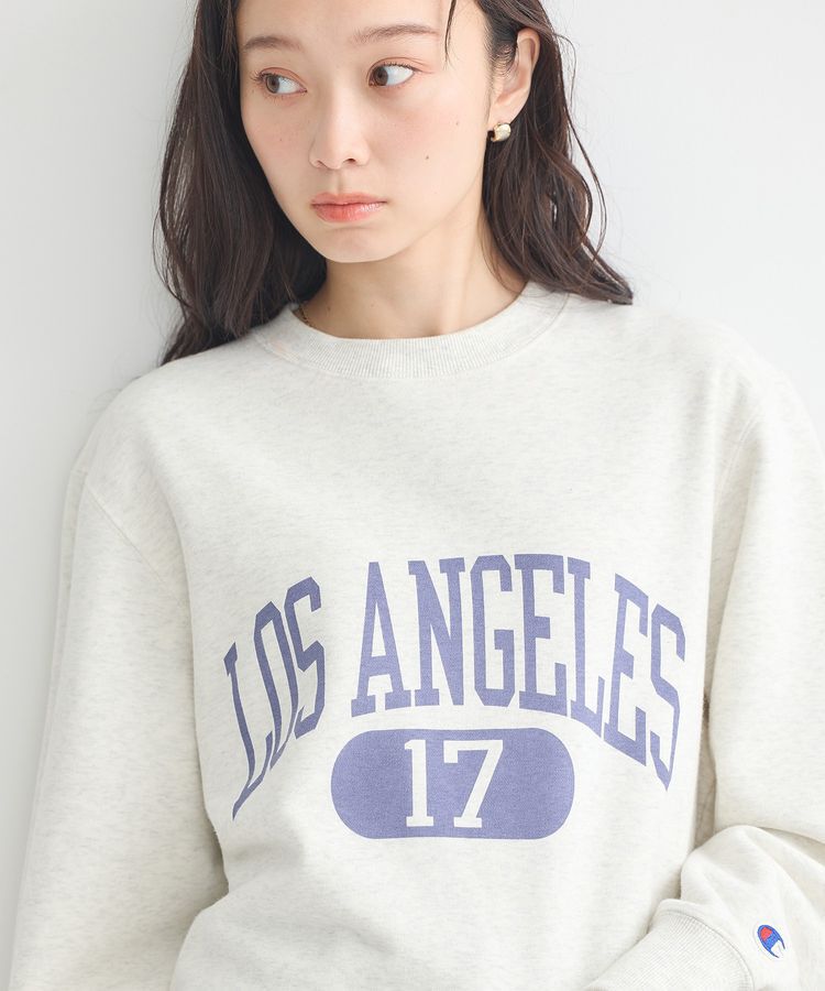 earth music&ecology「チャンピオン　emaeプリント裏毛プルオーバー」|スウェット・ジャージ|