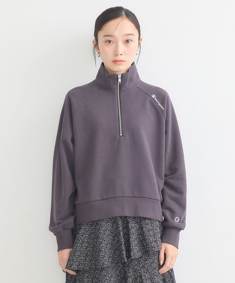 earth music&ecology「チャンピオン　emaeハーフジップ裏毛プルオーバー」|スウェット・ジャージ|