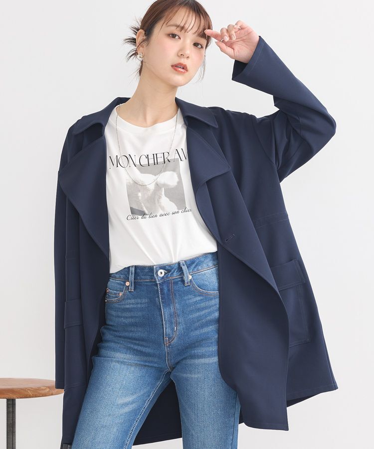 earth music&ecology「ニュアンスビックカラーコート」|その他|Navy