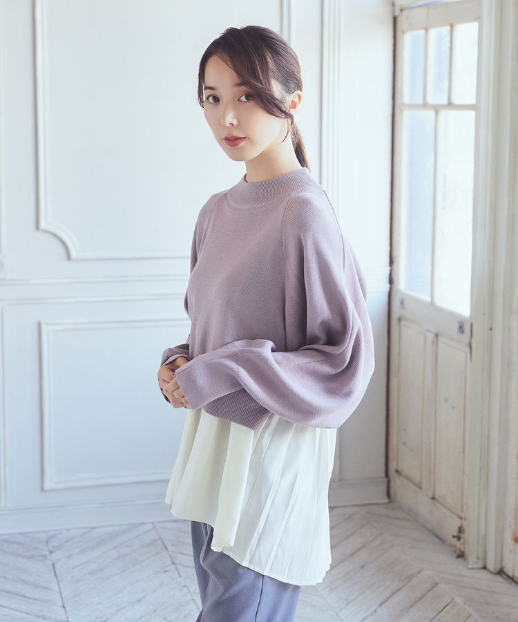 earth music&ecology「ドッキングプリーツニット」|ニット・セーター|