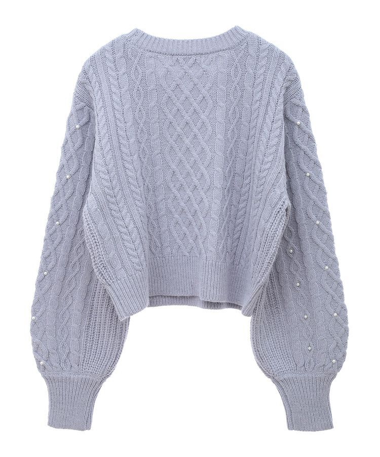 earth music&ecology「パール&ケーブルニットプルオーバー」|ニット・セーター|