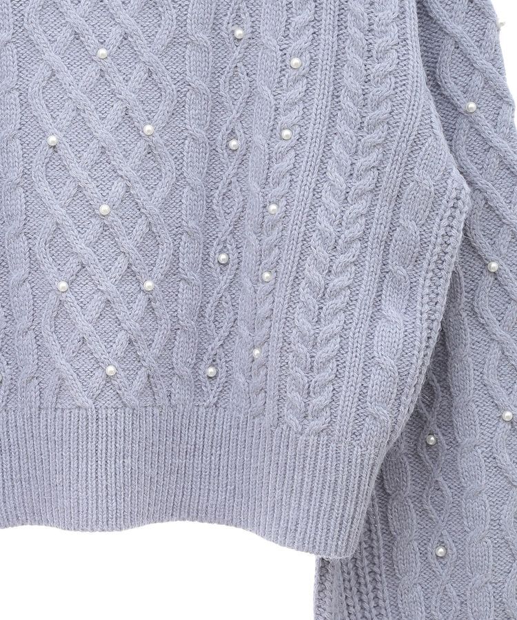 earth music&ecology「パール&ケーブルニットプルオーバー」|ニット・セーター|