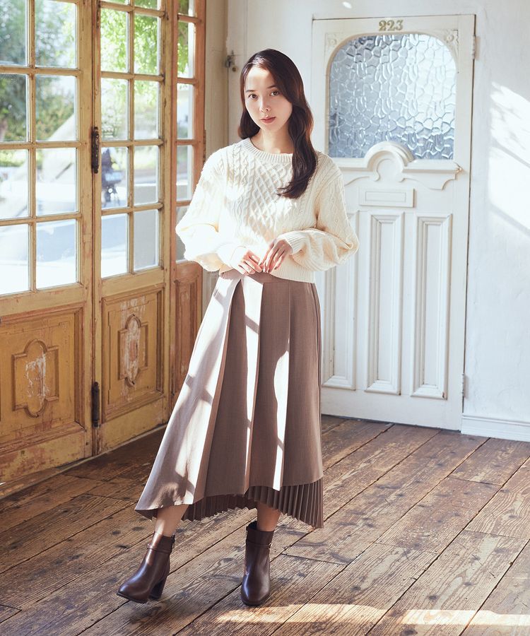 earth music&ecology「パール&ケーブルニットプルオーバー」|ニット・セーター|