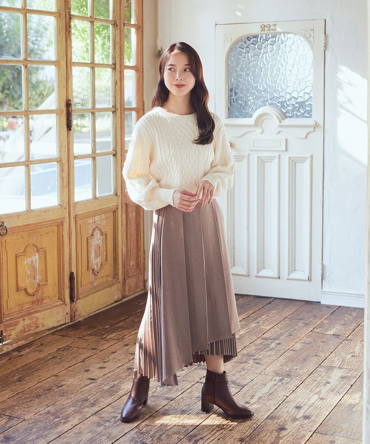 earth music&ecology「パール&ケーブルニットプルオーバー」|ニット・セーター|