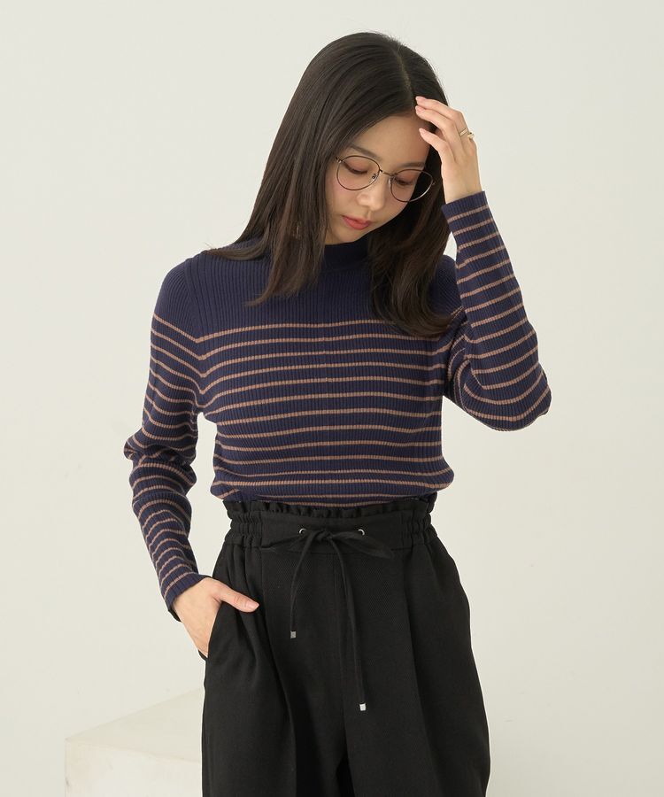 earth music&ecology「やわらかタッチハイネックリブニットプルオーバー」|ニット・セーター|