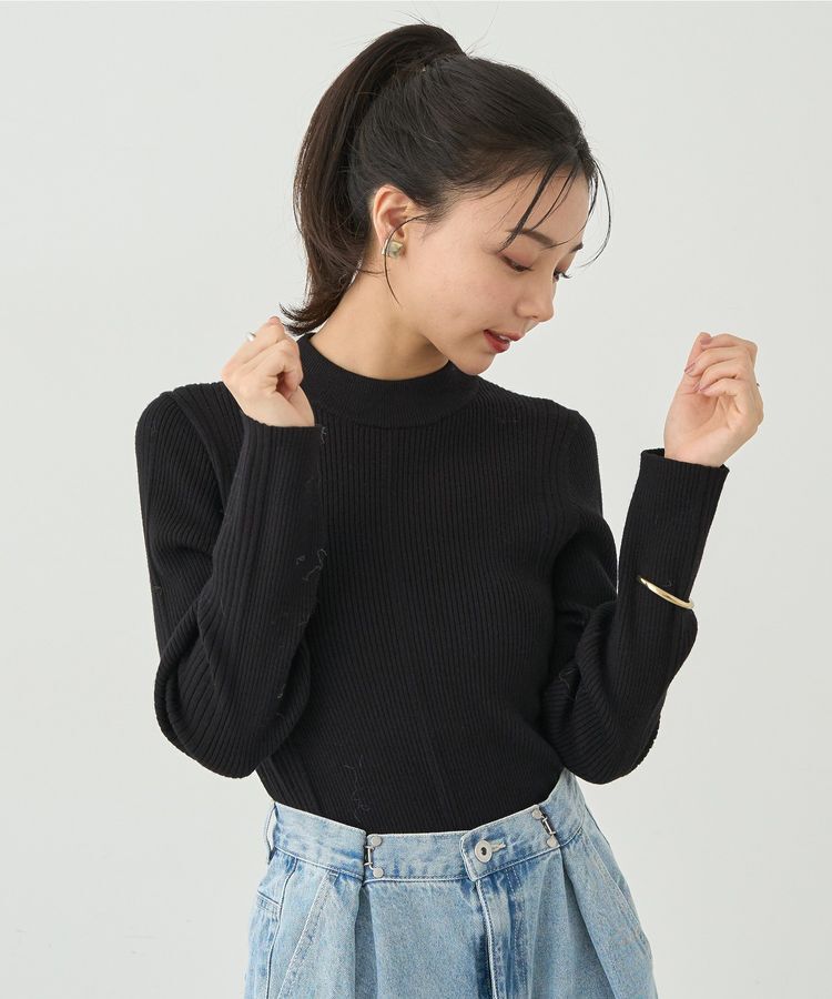 earth music&ecology「やわらかタッチハイネックリブニットプルオーバー」|ニット・セーター|