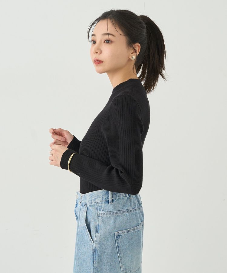 earth music&ecology「やわらかタッチハイネックリブニットプルオーバー」|ニット・セーター|