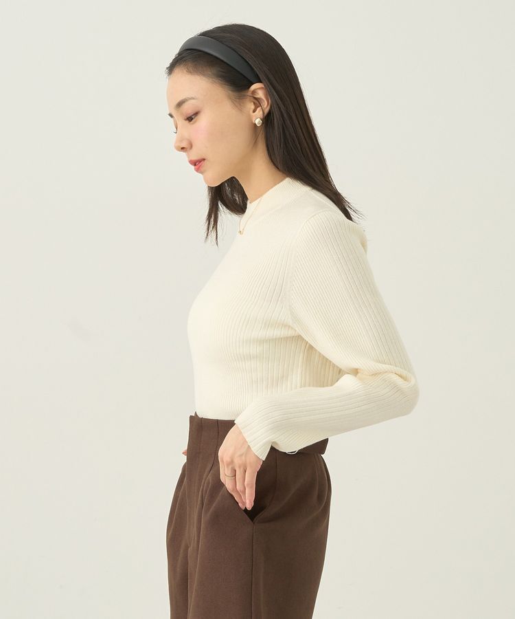 earth music&ecology「やわらかタッチハイネックリブニットプルオーバー」|ニット・セーター|