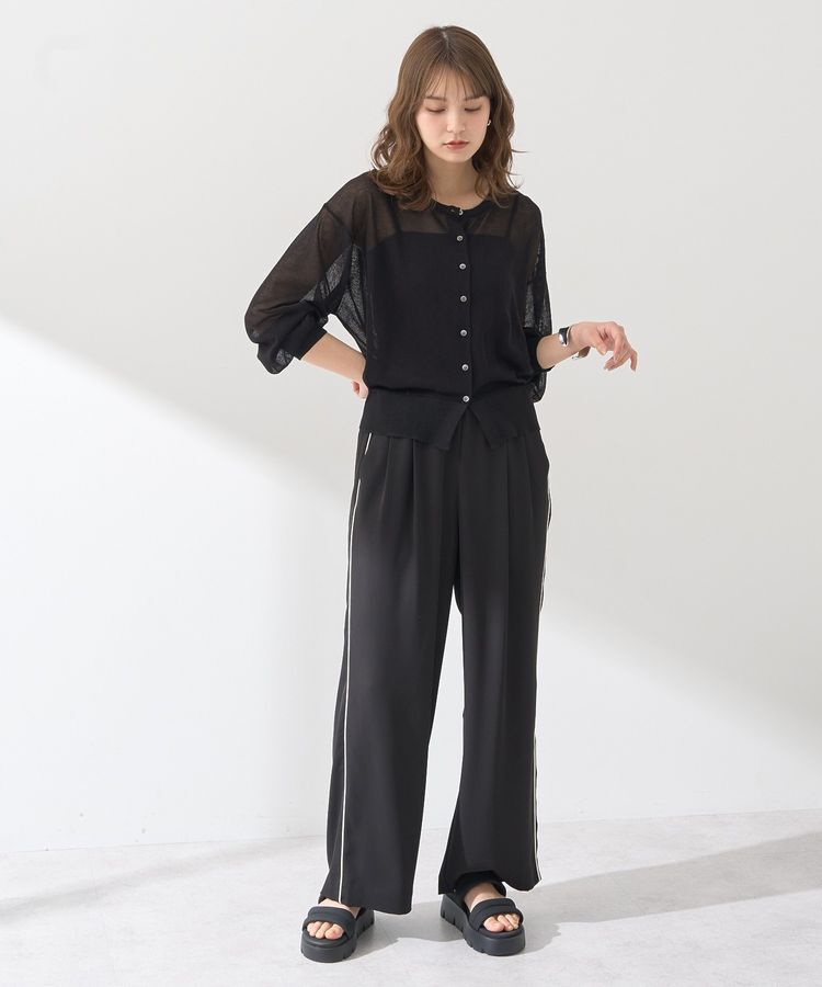 earth music&ecology「接触冷感シアークルーニットカーディガン」|カーディガン|