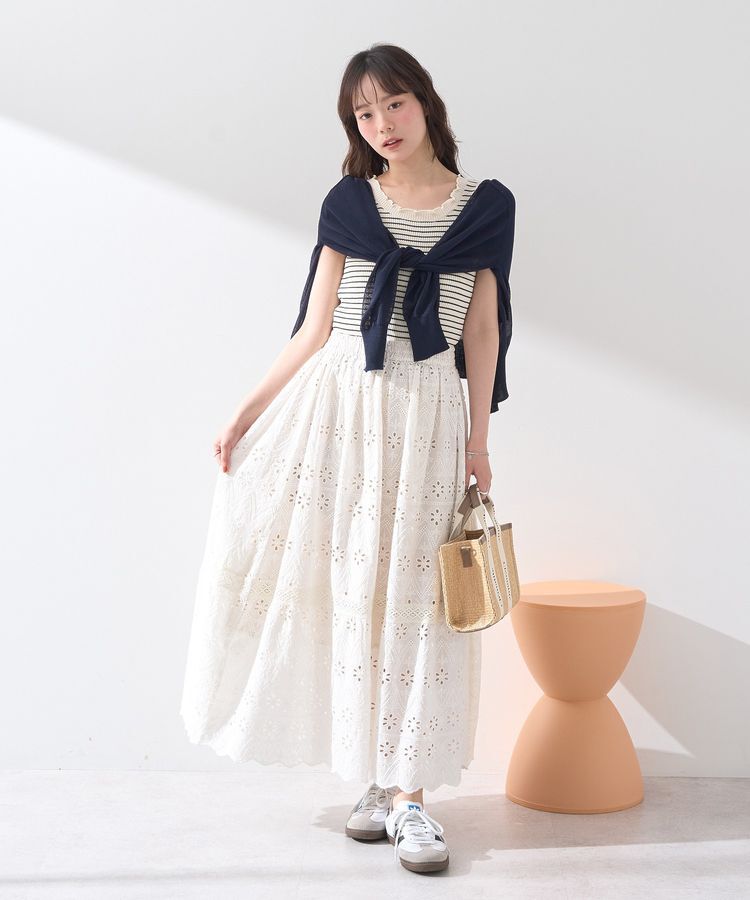 earth music&ecology「接触冷感シアークルーニットカーディガン」|カーディガン|