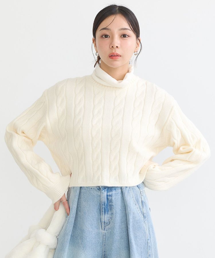 earth music&ecology「ケーブルニットプルオーバー」|ニット・セーター|