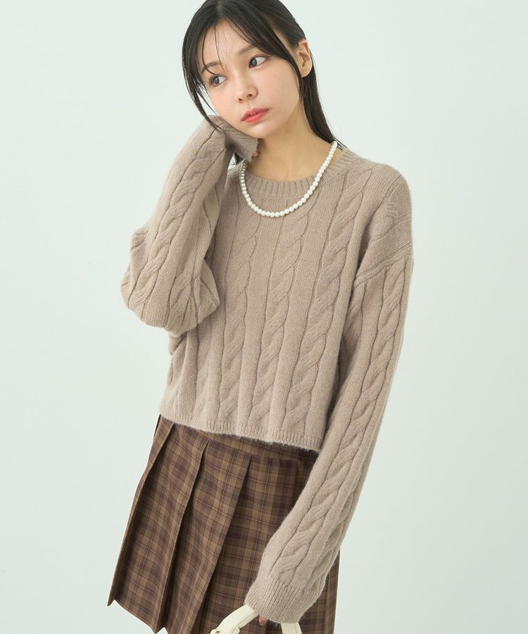 earth music&ecology「ケーブルニットプルオーバー」|ニット・セーター|