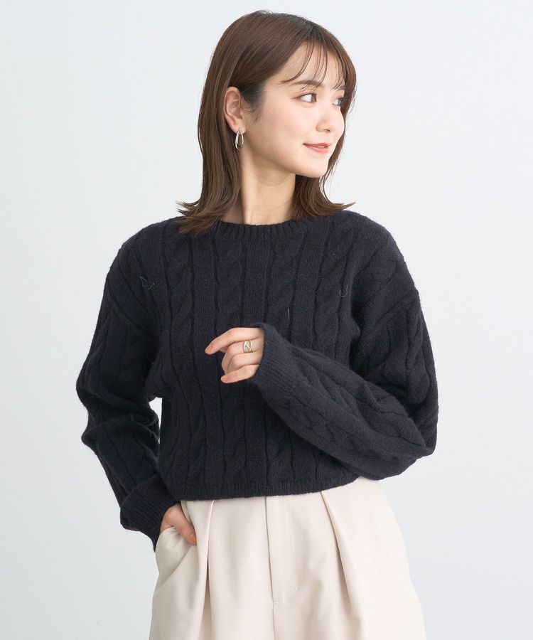 earth music&ecology「ケーブルニットプルオーバー」|ニット・セーター|