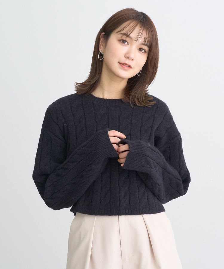 earth music&ecology「ケーブルニットプルオーバー」|ニット・セーター|