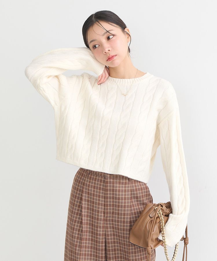 earth music&ecology「ケーブルニットプルオーバー」|ニット・セーター|