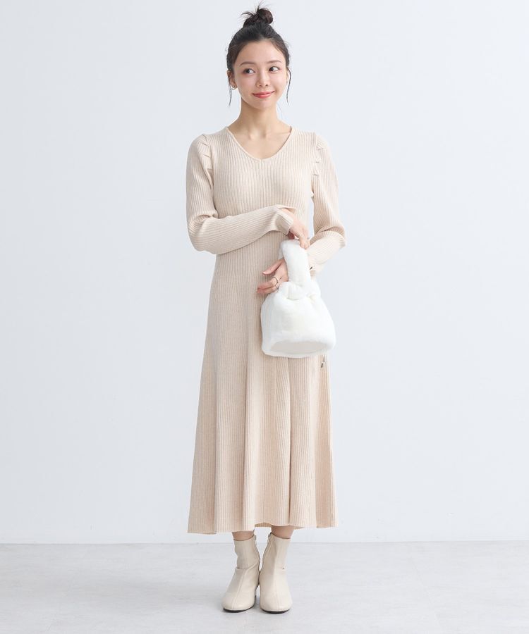 earth music&ecology「襟レースニットワンピース」|ワンピース|