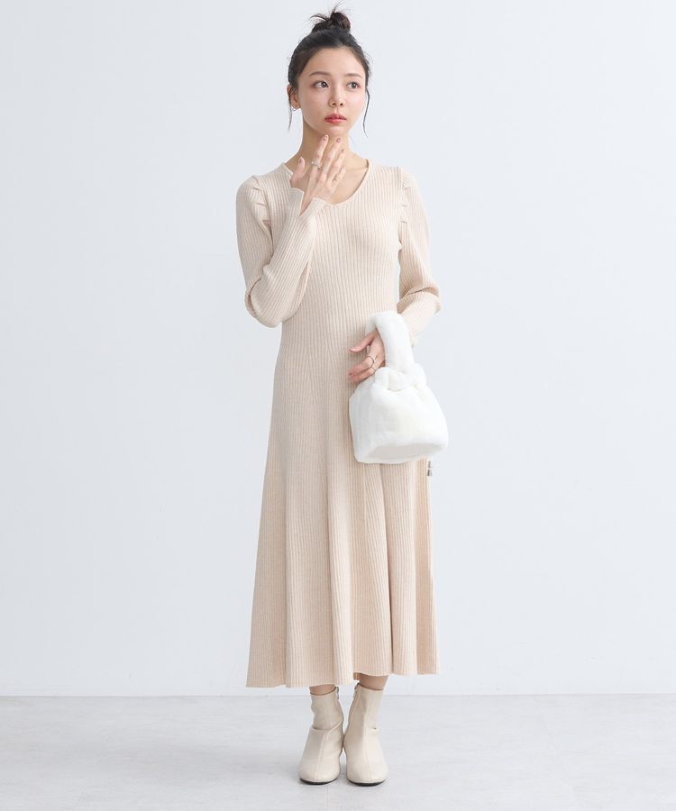 earth music&ecology「襟レースニットワンピース」|ワンピース|