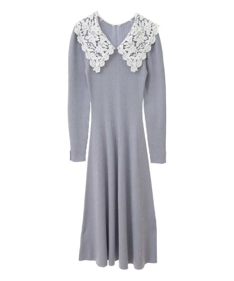 earth music&ecology「襟レースニットワンピース」|ワンピース|Sax