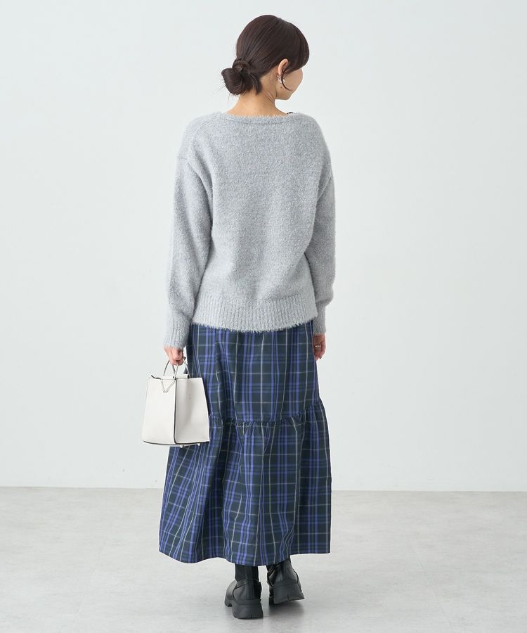 earth music&ecology「スパンコールシャギーVネックプルオーバー」|ニット・セーター|