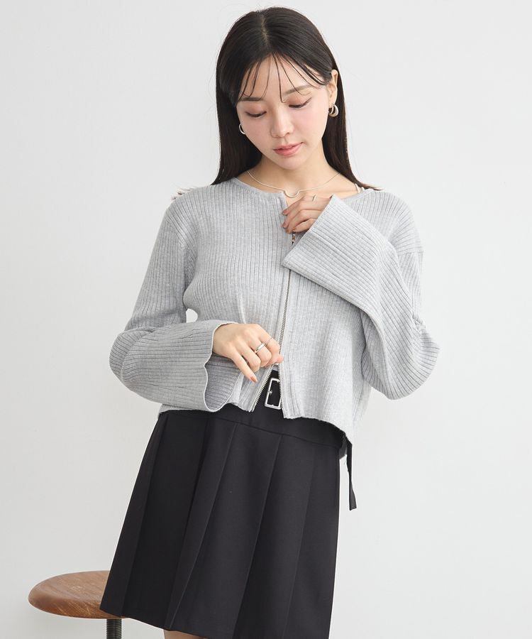 earth music&ecology「ダブルジップニットカーディガン」|カーディガン|