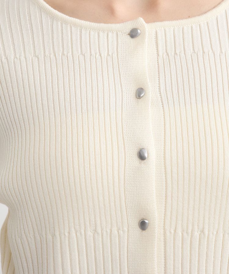 earth music&ecology「シルバープチ釦リブニットカーディガン」|カーディガン|