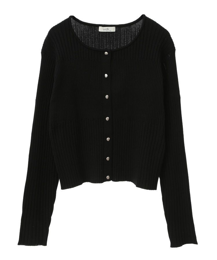 earth music&ecology「シルバープチ釦リブニットカーディガン」|カーディガン|
