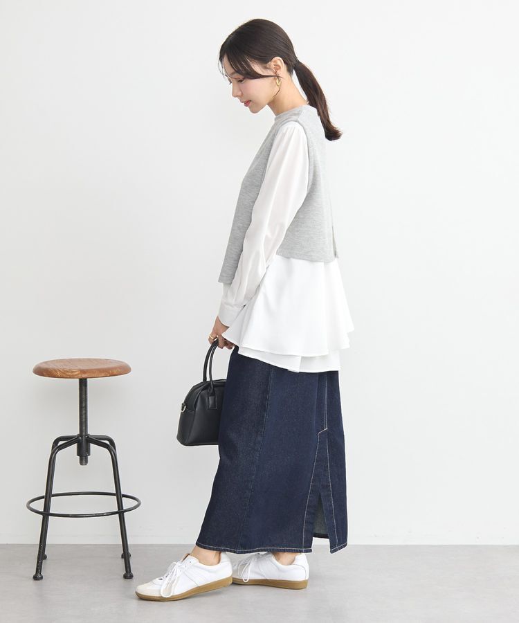 earth music&ecology「SET2点 ベスト+バックティアードブラウス」|シャツ・ブラウス|