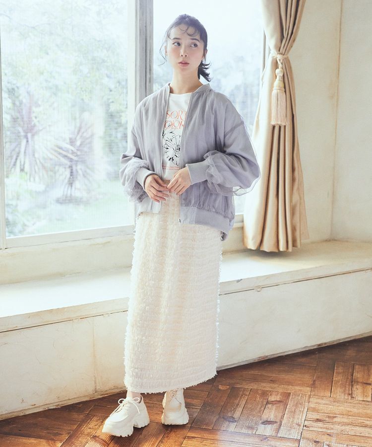 earth music&ecology「フェザーナロースカート」|タイト|