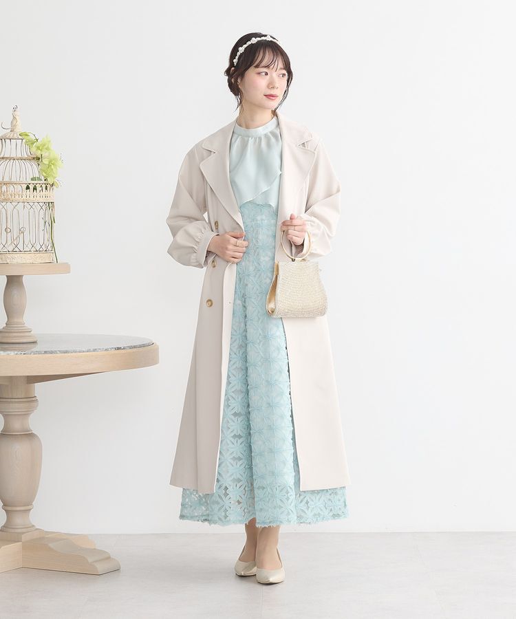 earth music&ecology「SET2点シアーブラウス＋3Dレースワンピース」|ワンピース|