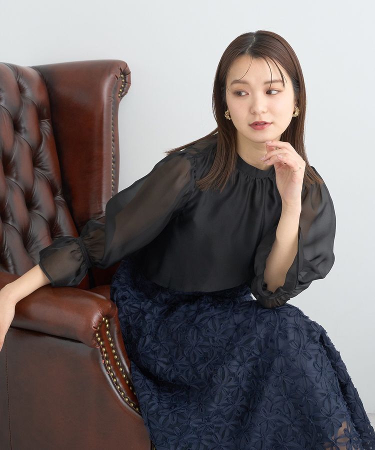 earth music&ecology「SET2点シアーブラウス＋3Dレースワンピース」|ワンピース|