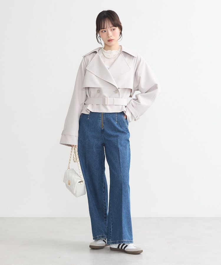 earth music&ecology「バックフレアショートトレンチコート」|トレンチコート|