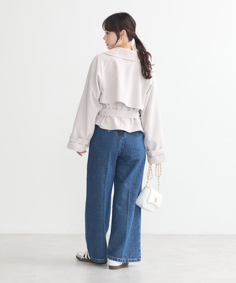 earth music&ecology「バックフレアショートトレンチコート」|トレンチコート|