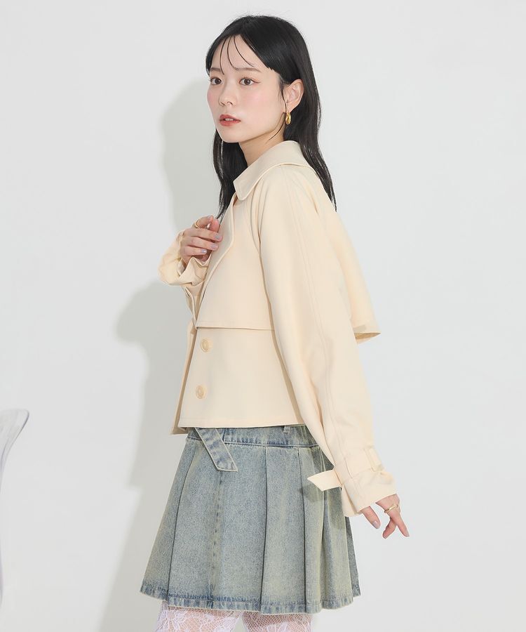 earth music&ecology「バックフレアショートトレンチコート」|トレンチコート|