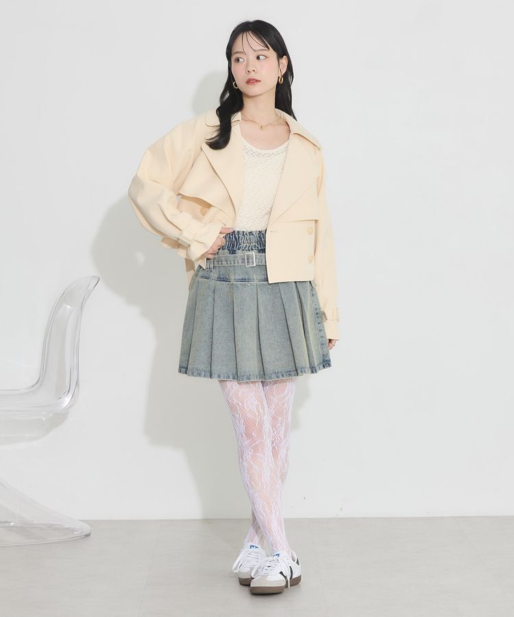 earth music&ecology「バックフレアショートトレンチコート」|トレンチコート|