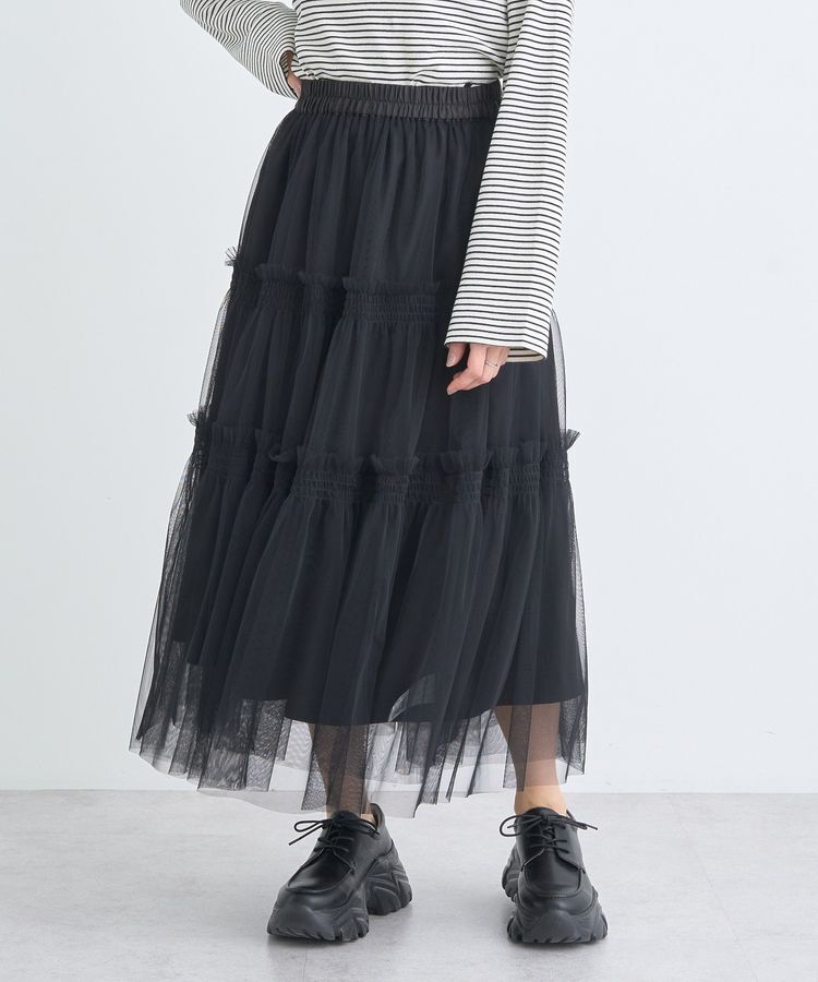 earth music&ecology「フリルチュールティアードスカート」|フレア|