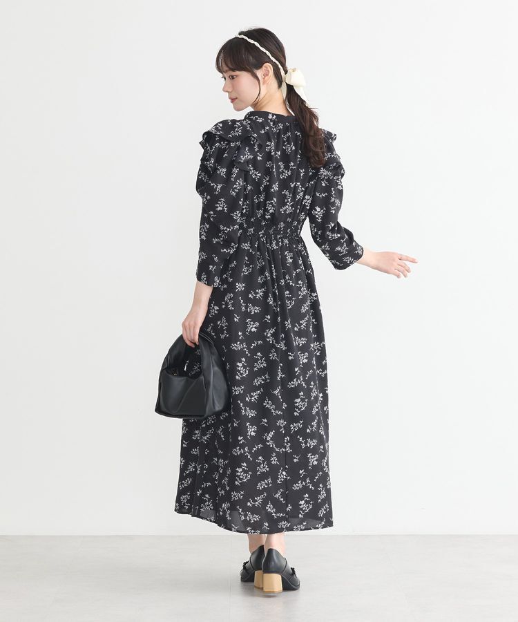 earth music&ecology「ラッフルショルダーフラワーワンピース」|ワンピース|