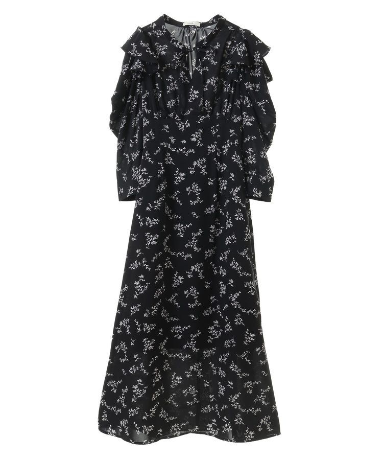 earth music&ecology「ラッフルショルダーフラワーワンピース」|ワンピース|