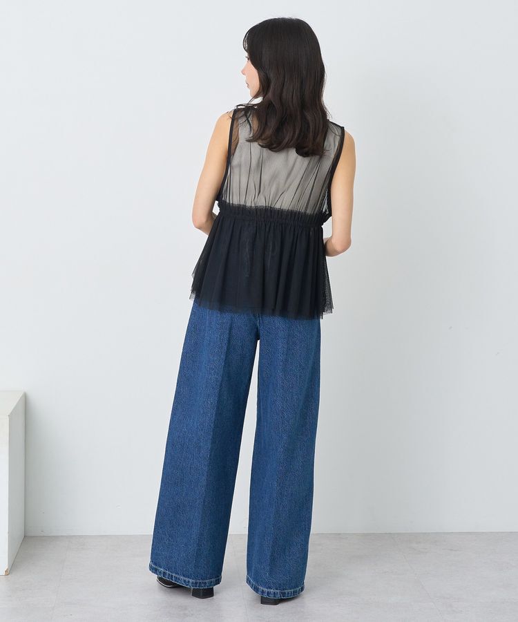 earth music&ecology「チュールドロストギャザーベスト」|ベスト・ジレ|