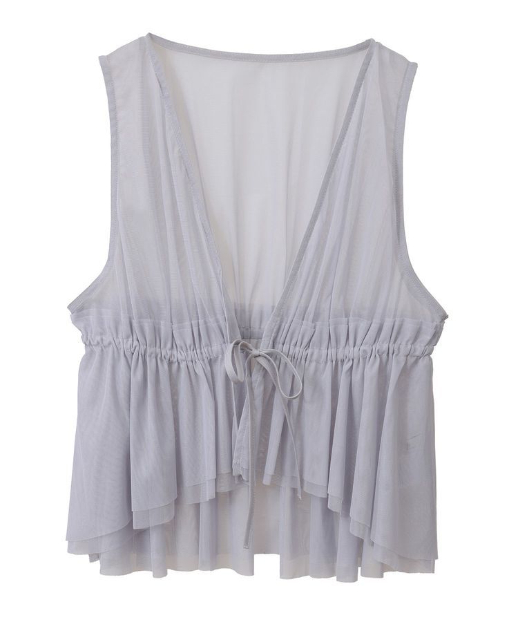 earth music&ecology「チュールドロストギャザーベスト」|ベスト・ジレ|