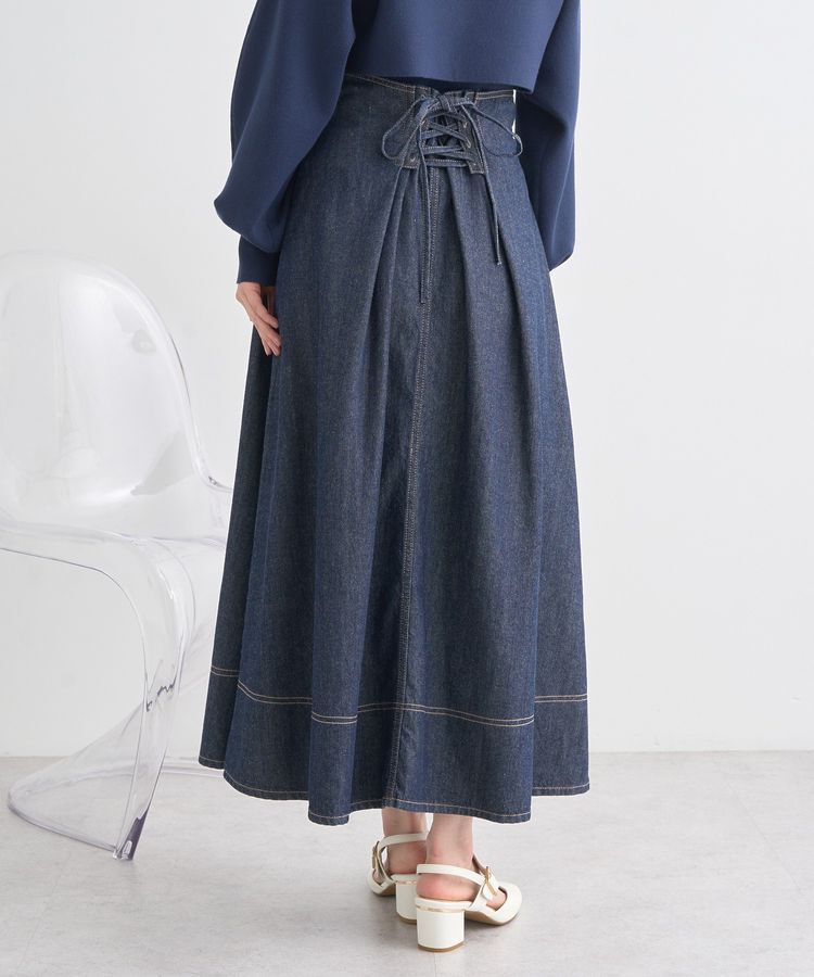 earth music&ecology「フロントZIPデニムスカート」|フレア|