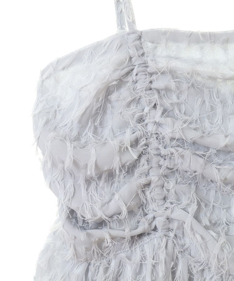 earth music&ecology「フロントギャザーフリンジキャミトップス」|ベスト・ジレ|