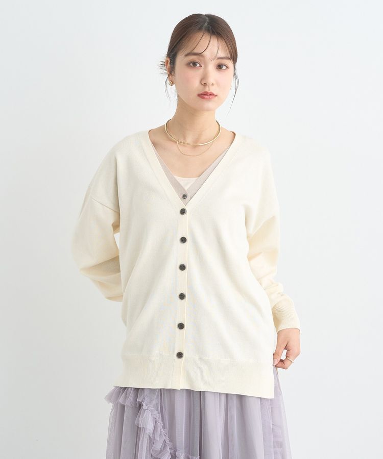 earth music&ecology「レイヤード風ニットカーディガン」|カーディガン|
