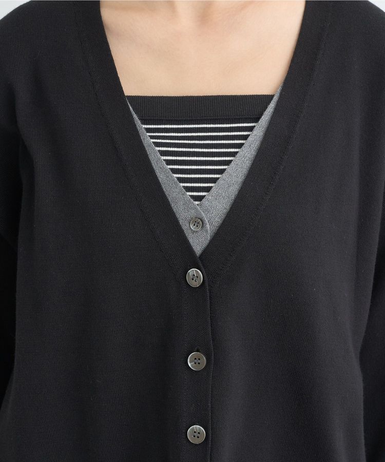 earth music&ecology「レイヤード風ニットカーディガン」|カーディガン|