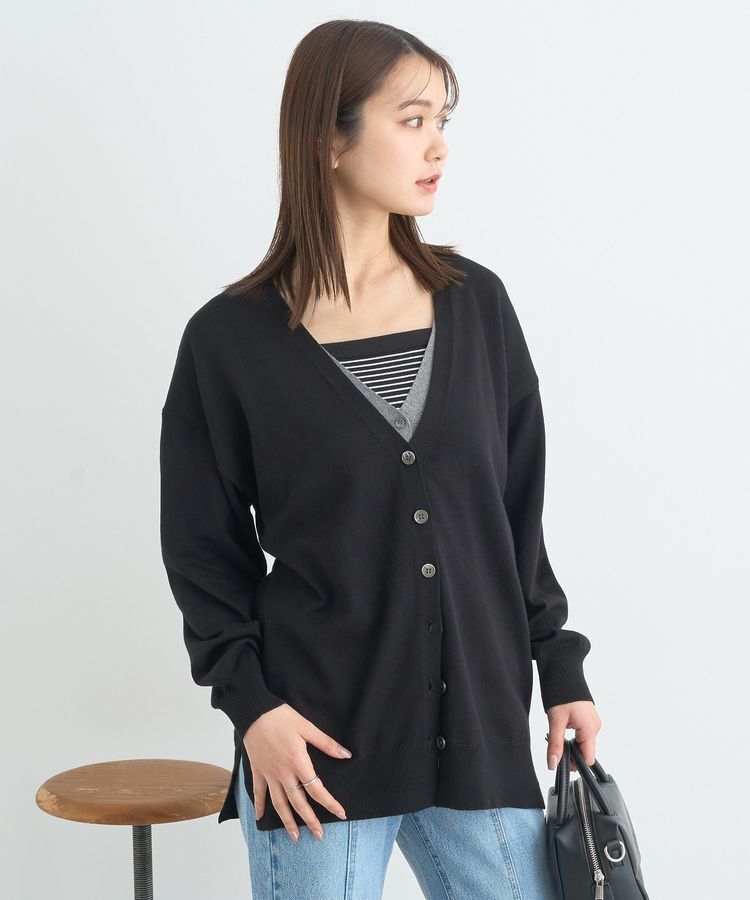 earth music&ecology「レイヤード風ニットカーディガン」|カーディガン|